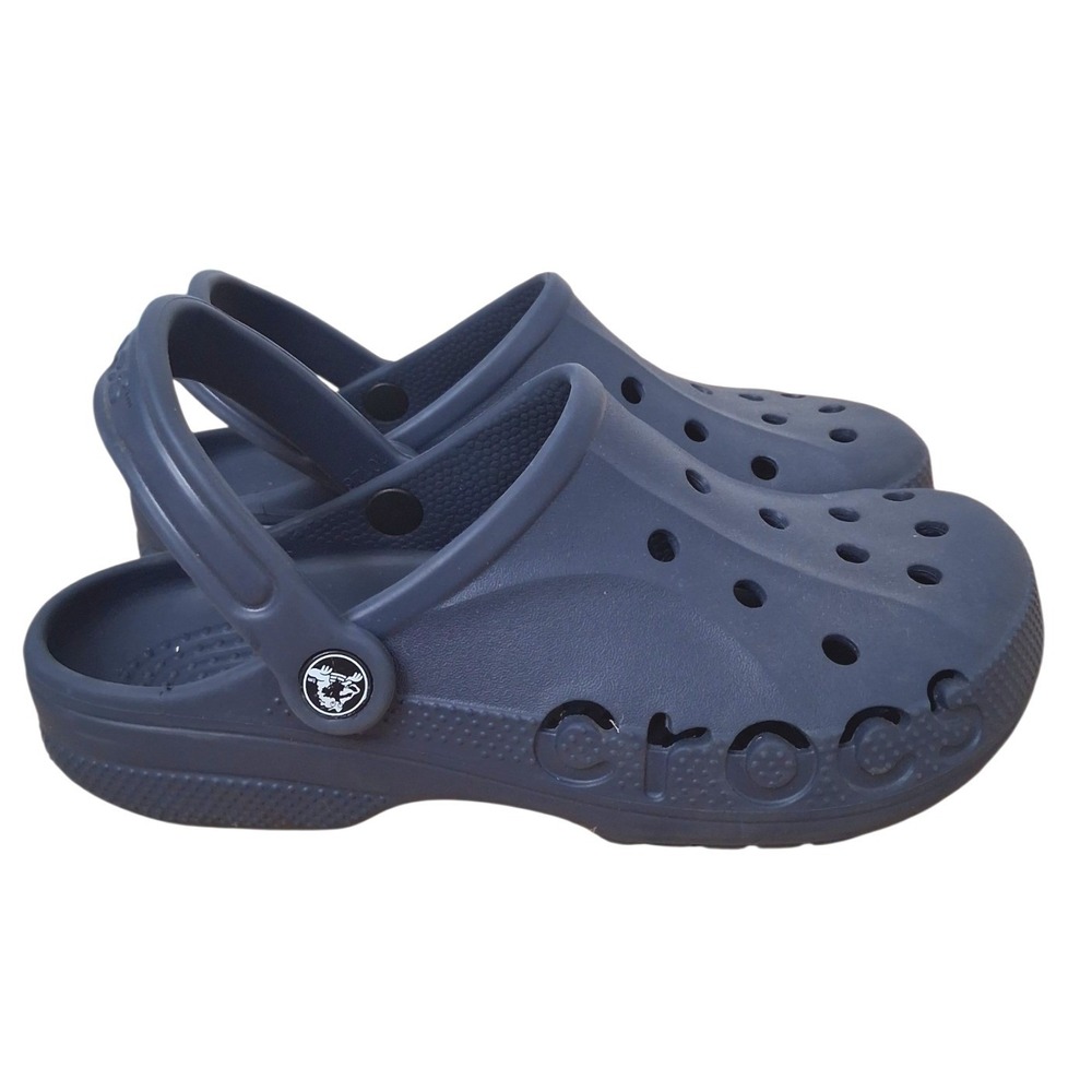 Crocs Unisex Baya Navy Clogs Slip On Slide Chunky Sandals Men's Size 6 Women's 8